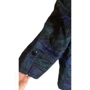 Talbots Women Wool / Alpaca / Mohair Blue Green Blazer Size 10P